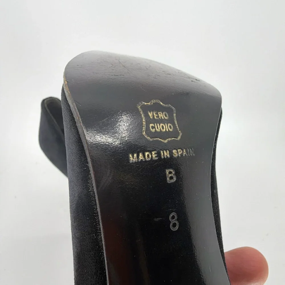 DKNY Vintage Flared Heel Black Velvet 8 Pump